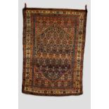 Hamadan rug, north west Persia, circa 1930s, 6ft. 5in. x 4ft. 7in. 1.96m. x 1.40m. Overall wear with