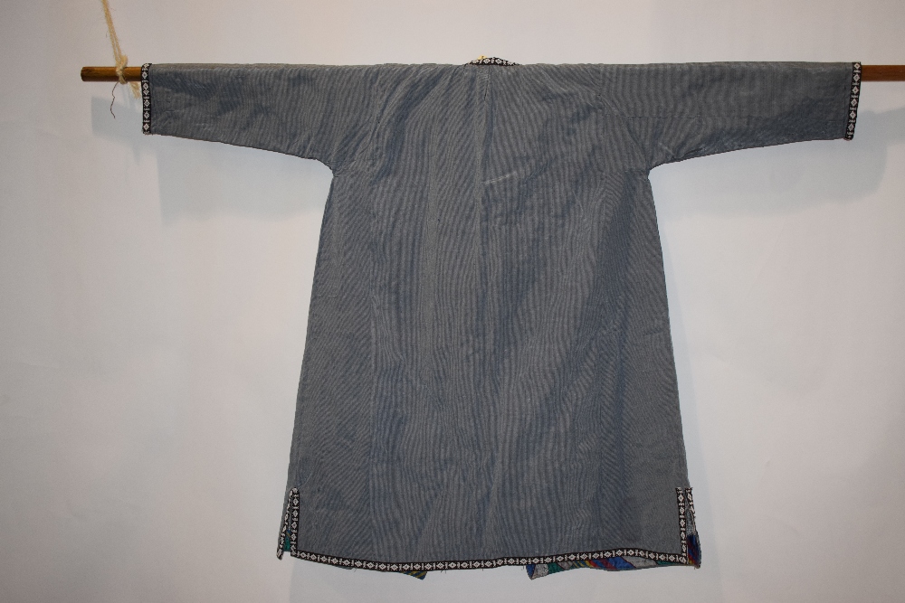 Two Uzbekistan or Afghanistan coats, 20th century, one silk satin with stripes in shades of - Image 12 of 16