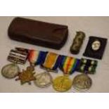A set of campaign medals for the South Africa horse scouts, SGT F Hillman Queens SA with bars for