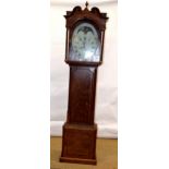 An early nineteenth century oak and mahogany longcase clock, from the North East of England, the 8