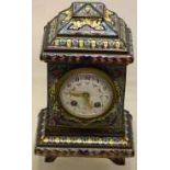 A French Belle Epoque boudoir mantel clock, the 8 day movement striking on a gong, with a lever