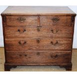 A mid eighteenth century walnut plan chest, (possibly for Military purposes) the fold over flap