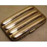 An Edwardian silver case for four cigars, the interior gilded, 5in (13cm) Maker J Gloster,