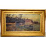 Sidney D Pike, 1887. A signed Victorian oil painting on canvas, Sopley mill and mill pond, with