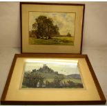 Cyril Ward. A signed watercolour, trees in a meadow, 9.75in (25cm) x 13in (34cm) together with G H
