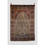 Isfahan prayer rug, central Persia, circa 1920s, 6ft. 10in. X 4ft. 8in. 2.08m. X 1.42m. Overall