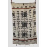 Moroccan wool blanket, north Africa, mid-20th century, 87in. X 50in. 221cm. X 127cm. Woven in fine