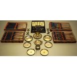 A set of twelve rat tail pattern table knives and a set of twelve matching cheese knives, with