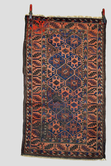 Baluchi rug, Khorasan, north east Persia, early 20th century, 4ft. 10in. x 2ft. 10in. 1.47m. x 0.