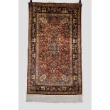 Modern silk rug, in the style of an Anatolian rug, second half 20th century, 5ft. 2in. X 2ft.