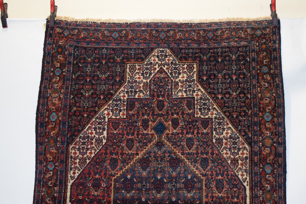 Senneh rug, Hamadan area, north west Persia, circa 1930s-40s, 6ft. 6in. X 4ft. 6in. 1.98m. X 1. - Image 6 of 10