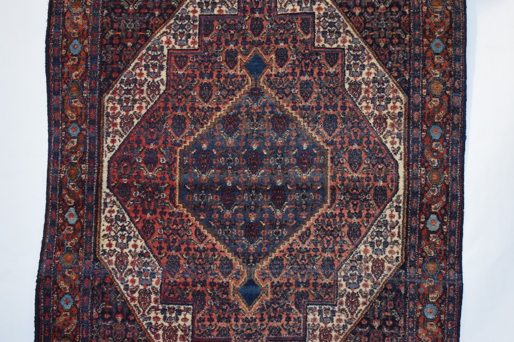 Senneh rug, Hamadan area, north west Persia, circa 1930s-40s, 6ft. 6in. X 4ft. 6in. 1.98m. X 1. - Image 7 of 10