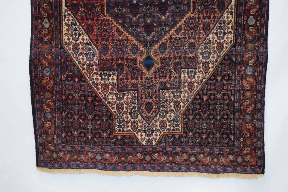 Senneh rug, Hamadan area, north west Persia, circa 1930s-40s, 6ft. 6in. X 4ft. 6in. 1.98m. X 1. - Image 8 of 10