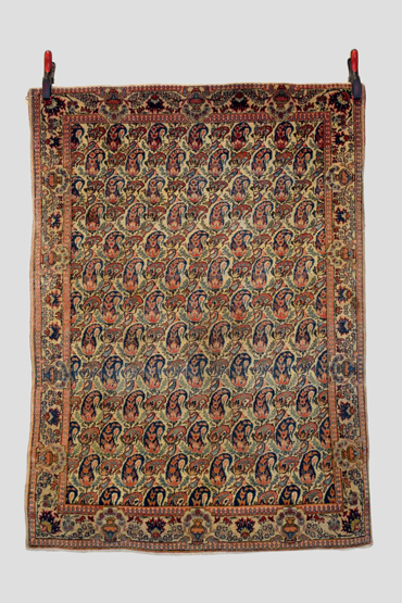 Kashan 'boteh' rug, west Persia, circa 1930s-40s, 4ft. 11in. X 3ft. 6in. 1.50m. X 1.07m. Overall