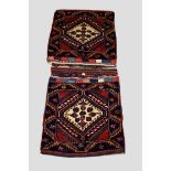 Fars double khorjin, south west Persia, circa 1920s-30s, 3ft. 11in. X 1ft. 9in. 1.20m. X 0.54m.