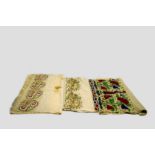 Collection of eight Ottoman linen towels and towel ends, all finely embroidered with flowers and