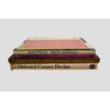 Four books relating to Carpets and rugs comprising, Thompson, J. Carpets from the Tents, Cottages