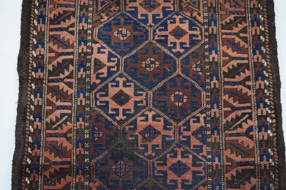 Baluchi rug, Khorasan, north east Persia, early 20th century, 4ft. 10in. x 2ft. 10in. 1.47m. x 0. - Image 6 of 10