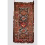 Kurdish rug, north west Persia, circa 1920s-30s, 7ft. 2in. X 3ft. 9in. 2.18m. X 1.14m. Overall