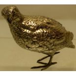 An early twentieth century silver model of a partridge, 5.5in (14cm long) Maker Berthold Muller,