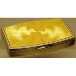 A Royal presentation continental silver oblong box, the hinged lid engraved a sunray covered in
