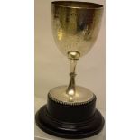 A Victorian silver goblet, engraved as a regatta trophy of 1866 for Outrigger Fours, with engraved