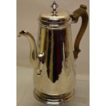 Newcastle. A George II North Country silver coffee pot, the tapering body with a cast capped swan