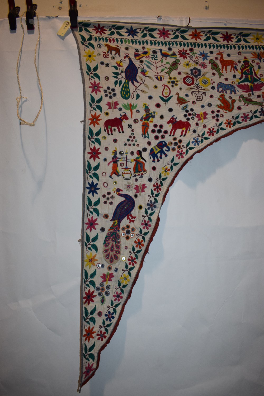 Two Rajasthan embroideries, north India, circa 1930s-50s, the first a coverlet, undyed cotton ground - Image 6 of 15