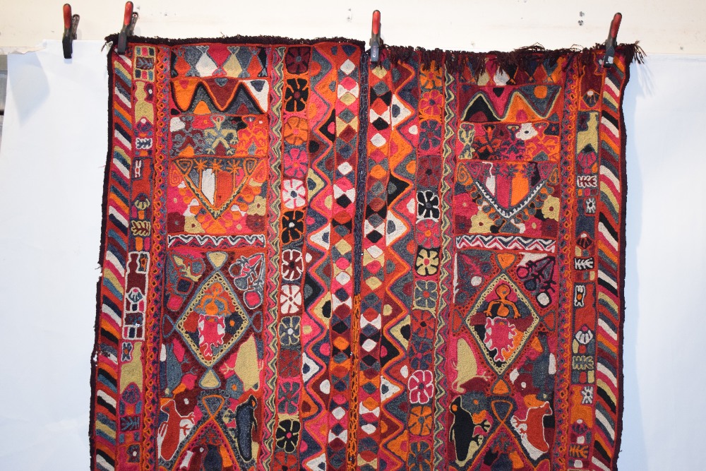 Iraqi embroidered wedding blanket, Samawa, Marshlands of southern Iraq, 20th century, 8ft. 7in. X - Image 8 of 10