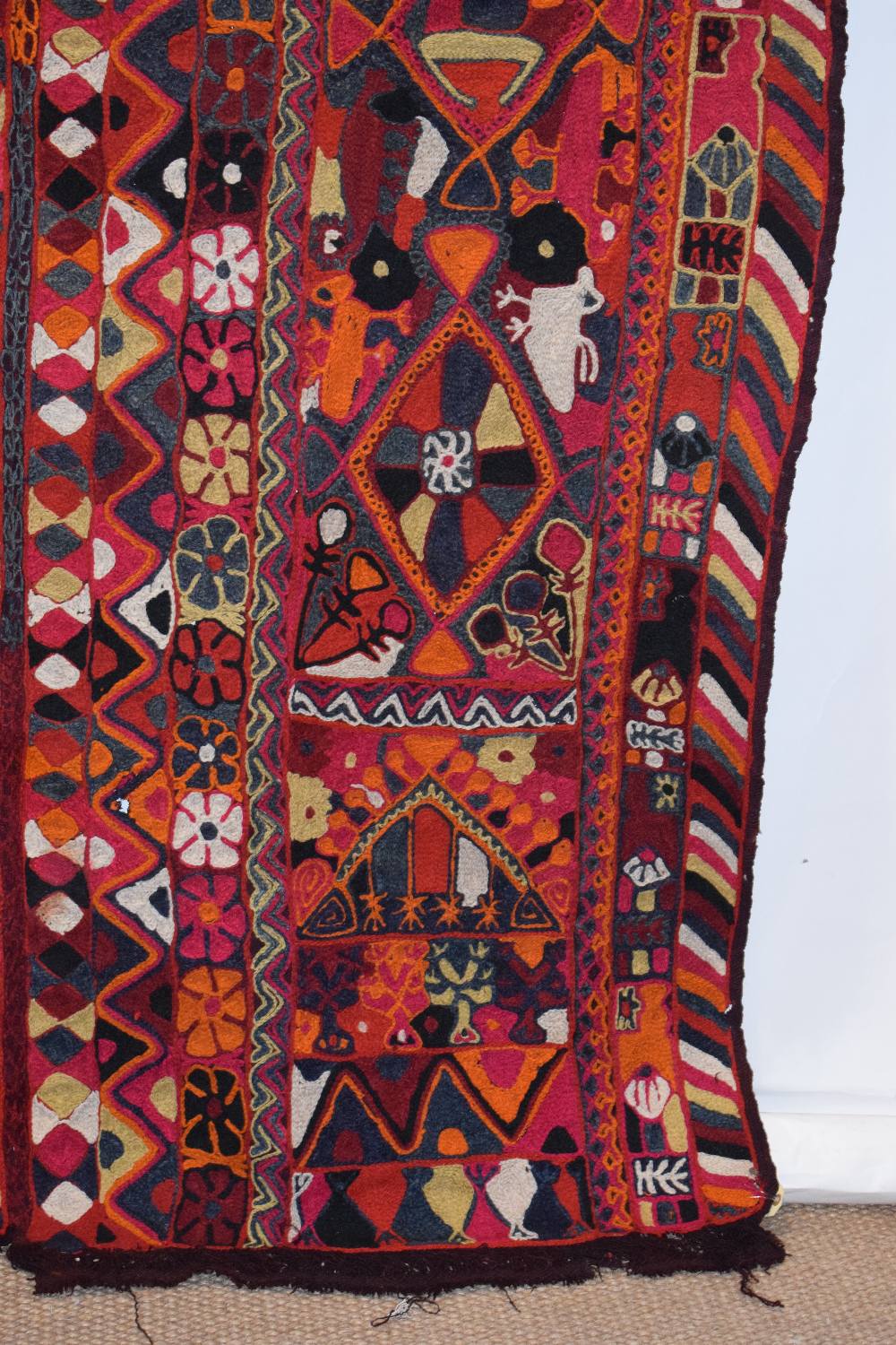 Iraqi embroidered wedding blanket, Samawa, Marshlands of southern Iraq, 20th century, 8ft. 7in. X - Image 2 of 10