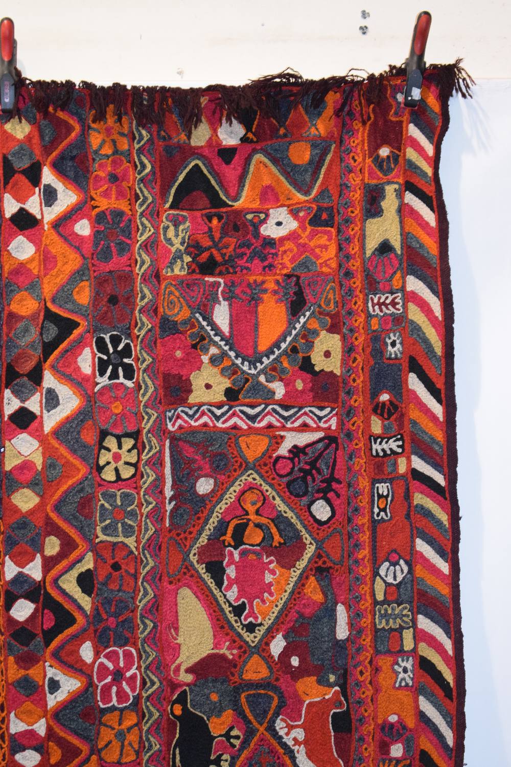 Iraqi embroidered wedding blanket, Samawa, Marshlands of southern Iraq, 20th century, 8ft. 7in. X - Image 4 of 10