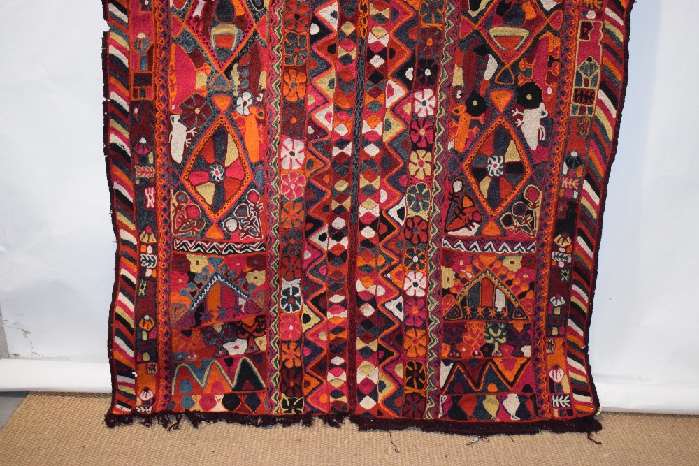 Iraqi embroidered wedding blanket, Samawa, Marshlands of southern Iraq, 20th century, 8ft. 7in. X - Image 9 of 10