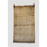 'Art'(?) silk rug, possibly Sinkiang, East Turkestan, 20th century, 5ft. 11in. X 3ft. 7in. 1.80m.