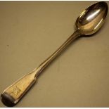 A Regency silver fiddle and thread pattern basting spoon, crested, Makers Eley & Fearn, London 1814,