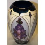 A modern Moorcroft pottery foxgloves vase, 7in (18cm)