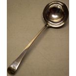 A late eighteenth century Scottish provincial silver punch ladle, Old English pattern, with a