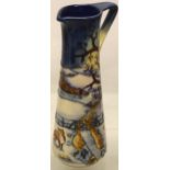 A modern Moorcroft pottery jug, fox and vixen, Woodside farm, 9.5in (24cm)
