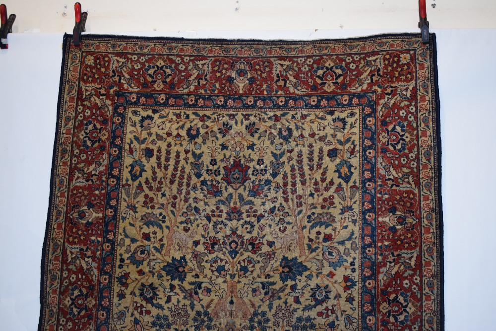 Tabriz pictorial rug, north west Persia, early 20th century, 6ft. 5in. X 4ft. 7in. 1.96m. X 1.40m. - Image 6 of 9