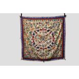Rajasthan embroidered cover or hanging, north India, circa 1950s-60s, 70in. X 67in. 178cm. X