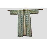 Indian pale blue silk and metal thread robe, second half 19th century, elaborately and exquisitely