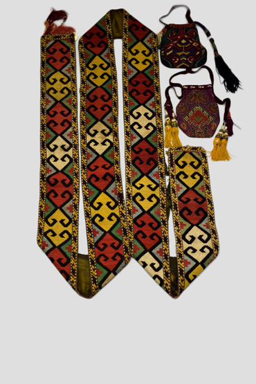 Two Uzbek Lakhai embroidered purses, Uzbekistan, late 19th century, one embroidered both sides