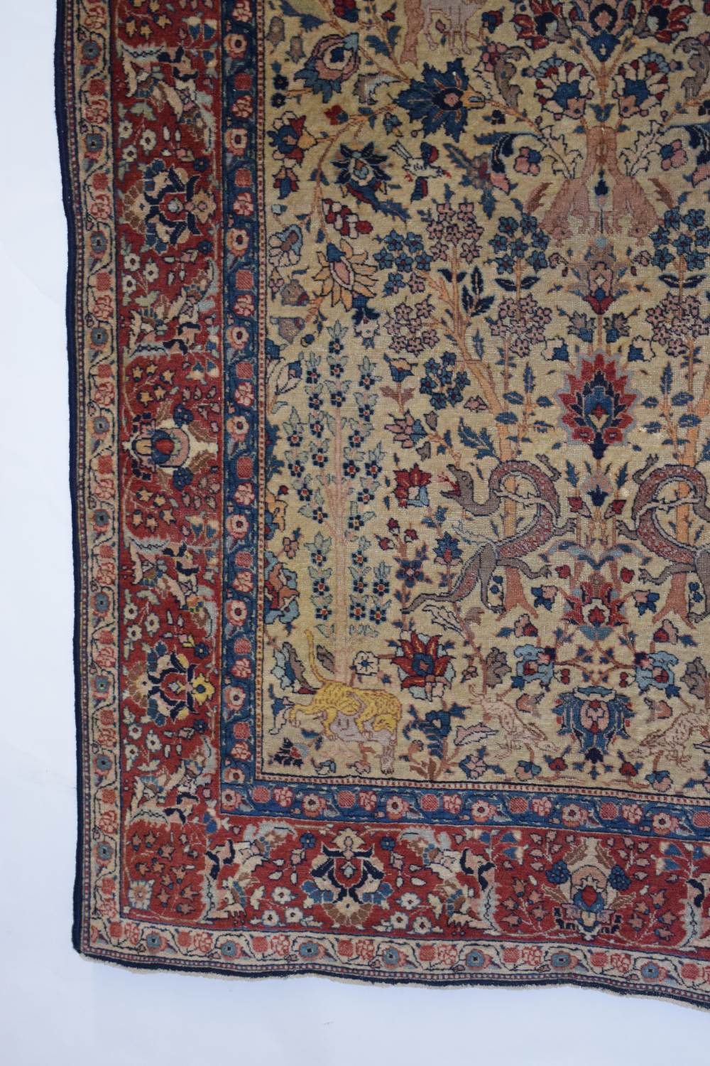 Tabriz pictorial rug, north west Persia, early 20th century, 6ft. 5in. X 4ft. 7in. 1.96m. X 1.40m. - Image 5 of 9