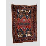 Kurdish rug, north west Persia, circa 1930s, 7ft. 10in. X 5ft. 3in. 2.39m. X 1.60m. Slight wear in