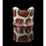Silver-Plated and Snakeskin Cuff Bracelet