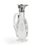 Sterling Silver-Mounted Cut Glass Claret Jug