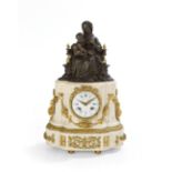 French Bronze and Marble Mantel Clock