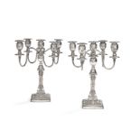 Pair of Victorian Silverplate Candelabra