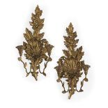 Pair of Italian Giltwood and Gilt-Metal Sconces