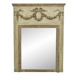 Louis XVI-Style Parcel-Gilt Trumeau Mirror