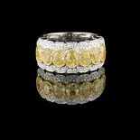 Yellow and White Diamond Band